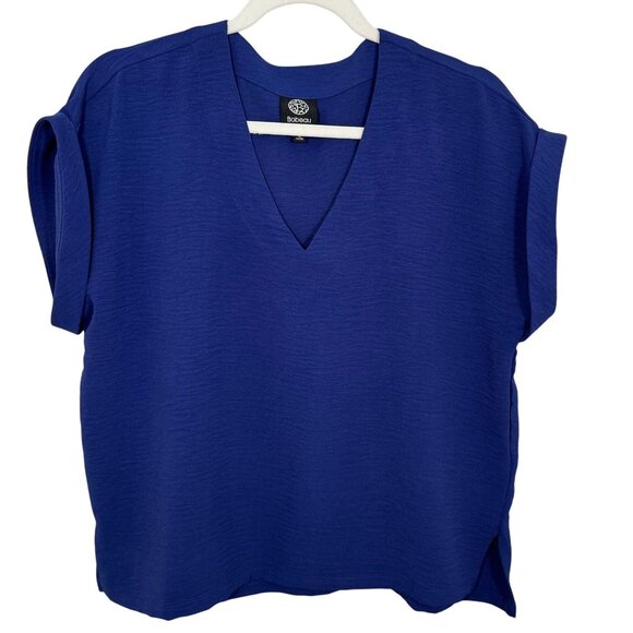 bobeau Tops - Bobeau Royal Blue V-Neck Short Sleeve Blouse | Size Small